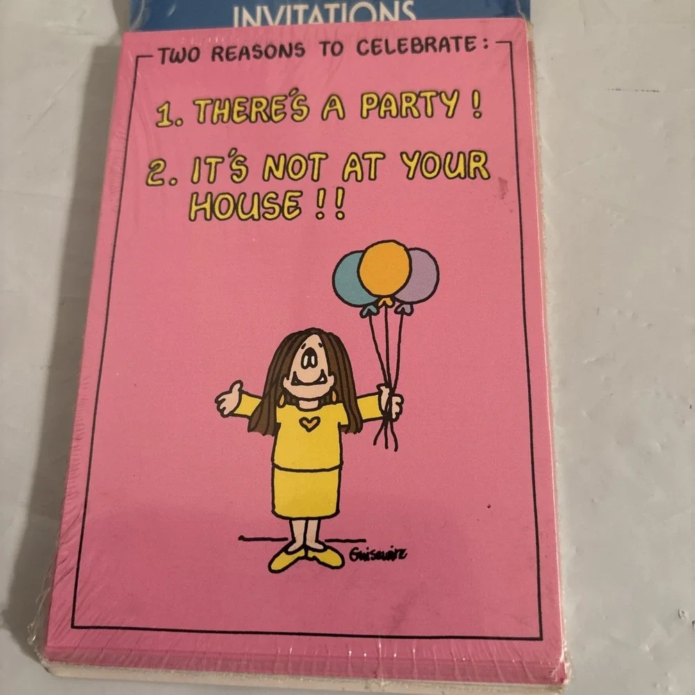 Cathy Guisewite Party Invitations 8 Cards Envelopes Vtg‎ NIP New Old Stock